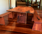 timber slab dining table