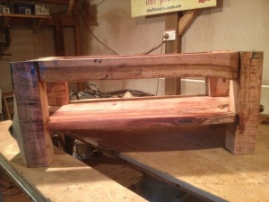 Finished base for a slab coffee table