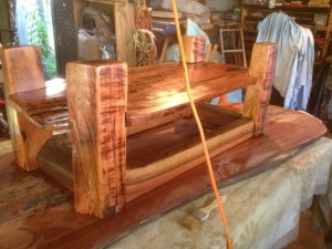 Applying an oil finish to a coffee table top