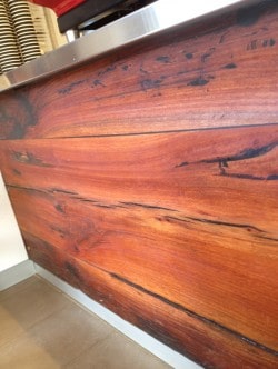 curved timber bar