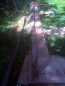 Assembling a timber slab bar