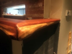 Install timber slab bar