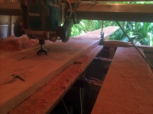 Milling a timber slab