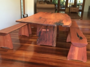 Dining table with bench seats