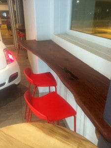 Timber cafe bench