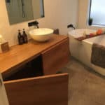 single bowl timber bathroom vanity