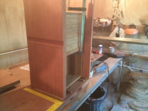 Timber vanity under construction