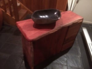 Finished timber vanity unit