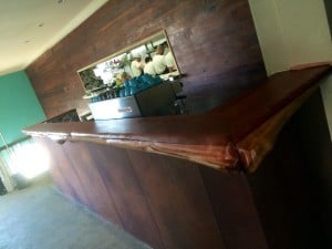 Custom timber bar top in a restaurant