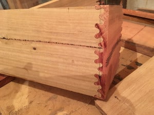 Blackbutt and blue gum vanity drawers