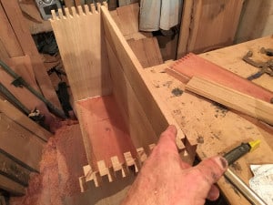 Finished blackbutt vanity unit