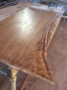 Dining table with live edge