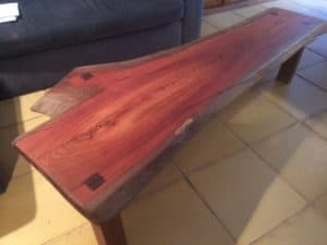 timber slab coffee table