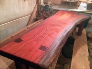 Hardwood slab coffee table