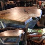 wood slab coffee table