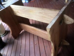 Blackbutt table base under construction