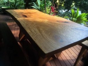 350-year-old blackbutt single slab dining table
