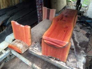 Outdoor bloodwood bench seating