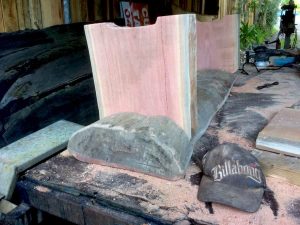Bench seating in bloodwood timber
