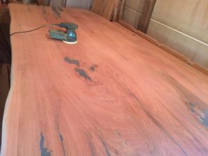Sanding a dining table top