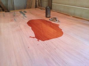 Oiling a dining table top