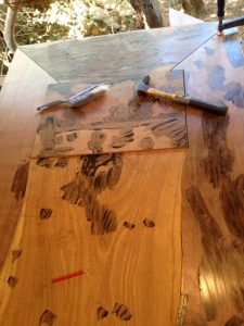 Kitchen benchtop during construction
