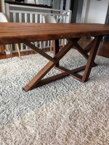 Solid timber dining table