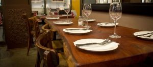 Rustic timber dining table