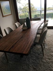 Live edge slab dining table