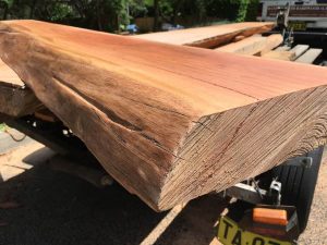 Bloodwood slab with natural edge