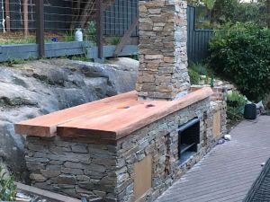 Installing a timber slab BBQ benchtop