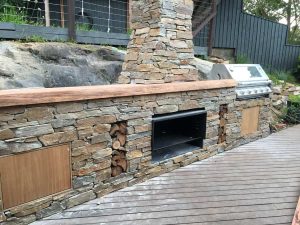 Outdoor bloodwood BBQ benchtop