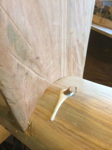 Timber bench seat in progress