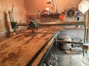 Blackbutt slab in the workshop
