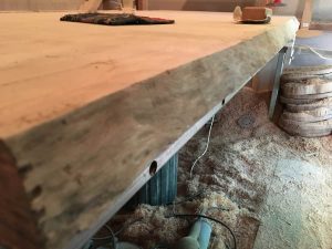 Timber slab with natural edge