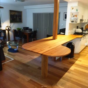 Kitchen benchtop in Australian hardwood